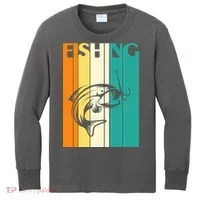 Retro Fishing Fish Hook Kids Long Sleeve Shirt thumb 0