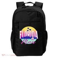 Retro Florida Man Miama Skyline with Fighter Jets Backpack thumb 0