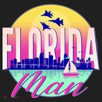 Retro Florida Man Miama Skyline with Fighter Jets Tumbler thumb 3