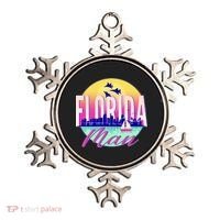 Retro Florida Man Miama Skyline with Fighter Jets Ornament thumb 0