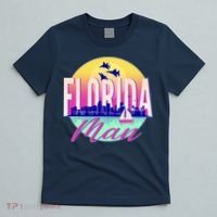 Retro Florida Man Miama Skyline with Fighter Jets T-Shirt thumb 5