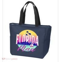 Retro Florida Man Miama Skyline with Fighter Jets Tote Bag thumb 3