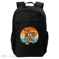Retro Fourth 4th of July Firecracker Rocket Bigfoot Backpack thumb 0