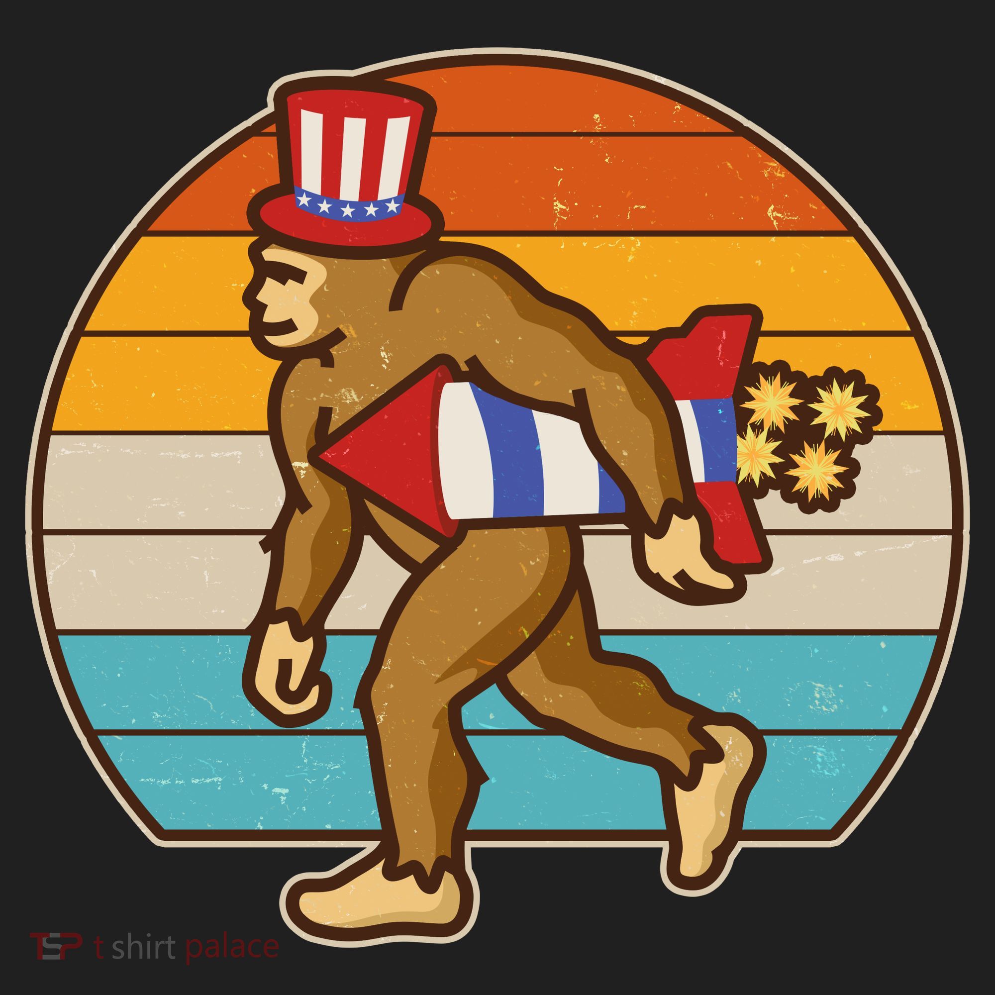 Retro Fourth 4th of July Firecracker Rocket Bigfoot Tumbler