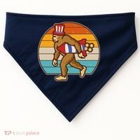 Retro Fourth 4th of July Firecracker Rocket Bigfoot USA-Made Doggie Bandana thumb 0