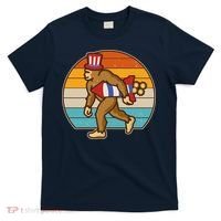Retro Fourth 4th of July Firecracker Rocket Bigfoot T-Shirt thumb 0