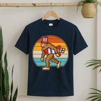 Retro Fourth 4th of July Firecracker Rocket Bigfoot T-Shirt thumb 2