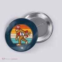 Retro Fourth 4th of July Firecracker Rocket Bigfoot Button thumb 0