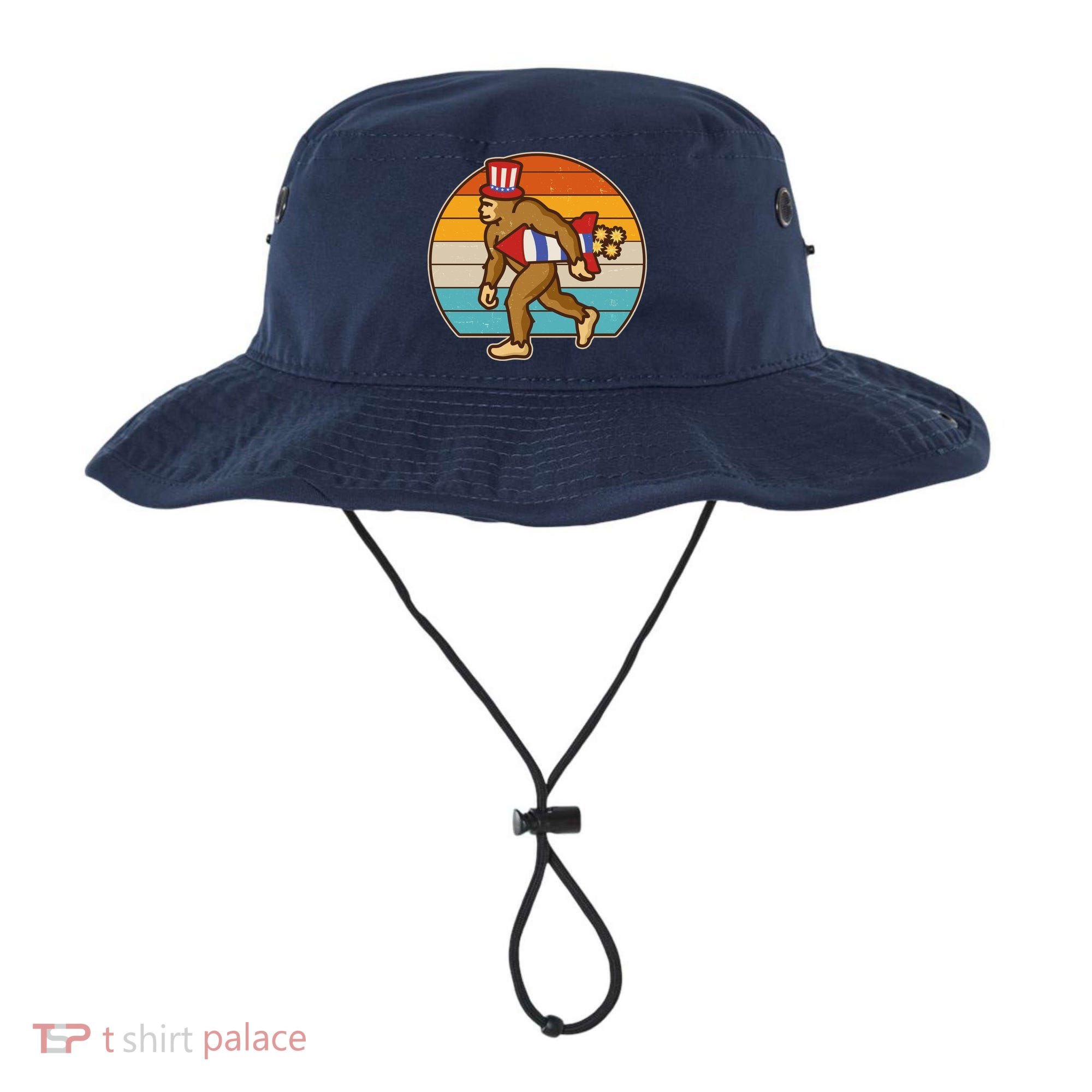 Retro Fourth 4th of July Firecracker Rocket Bigfoot Bucket Hat