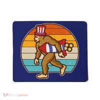 Retro Fourth 4th of July Firecracker Rocket Bigfoot Mousepad thumb 0