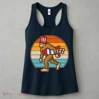 Retro Fourth 4th of July Firecracker Rocket Bigfoot Women's Tank Top thumb 3