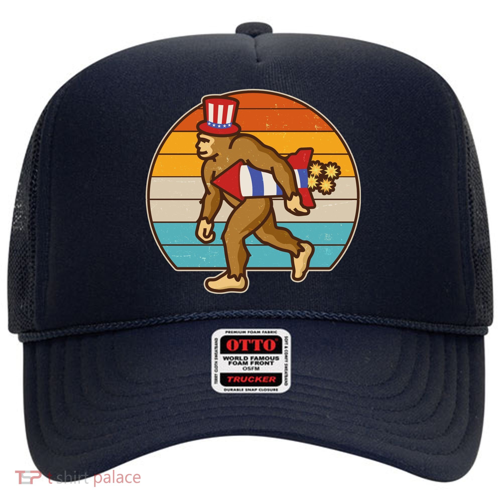 Retro Fourth 4th of July Firecracker Rocket Bigfoot Hat