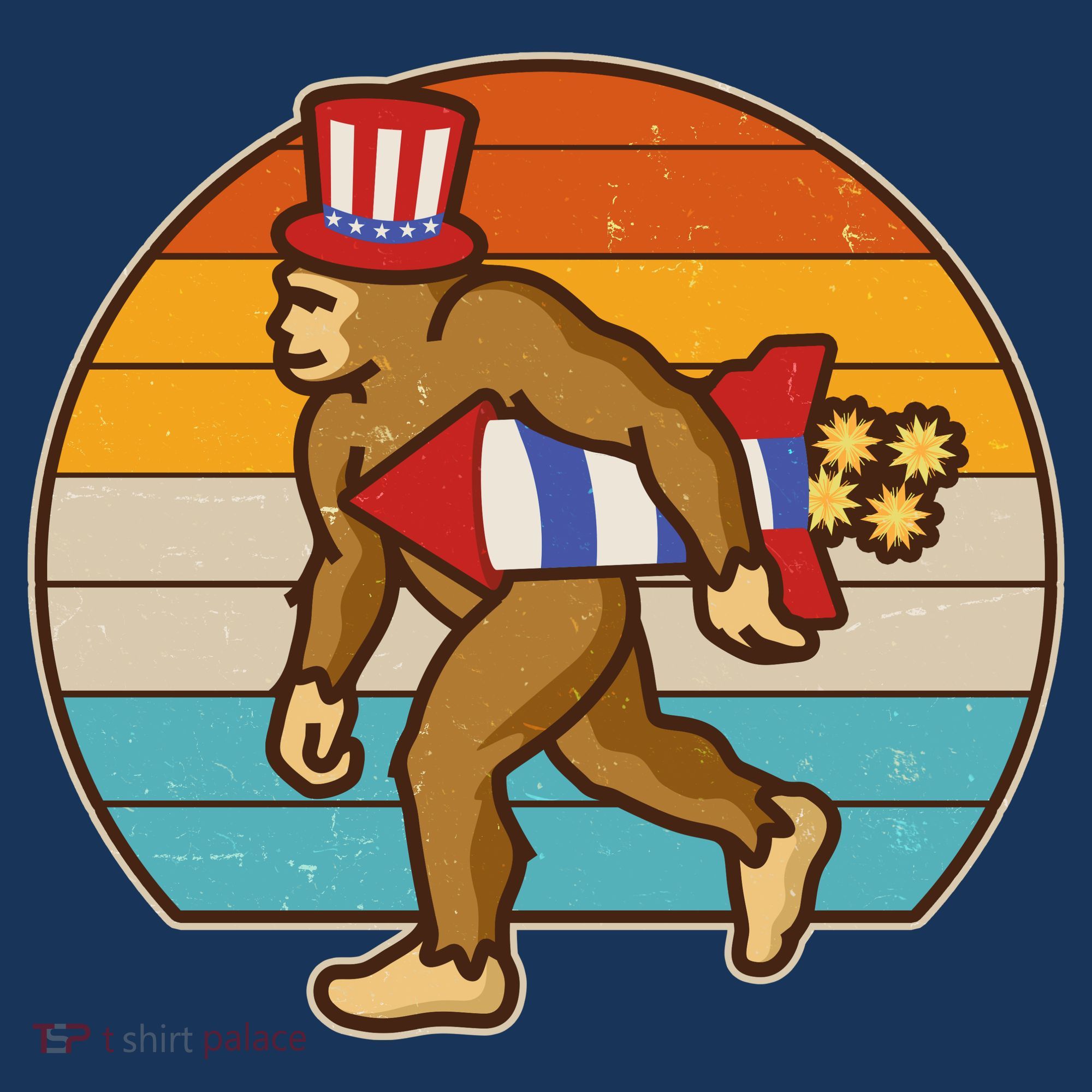 Retro Fourth 4th of July Firecracker Rocket Bigfoot Hat
