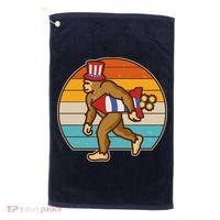Retro Fourth 4th of July Firecracker Rocket Bigfoot Golf Towel thumb 0