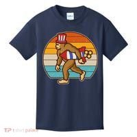 Retro Fourth 4th of July Firecracker Rocket Bigfoot Kids T-Shirt thumb 0
