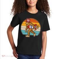 Retro Fourth 4th of July Firecracker Rocket Bigfoot Kids T-Shirt thumb 2