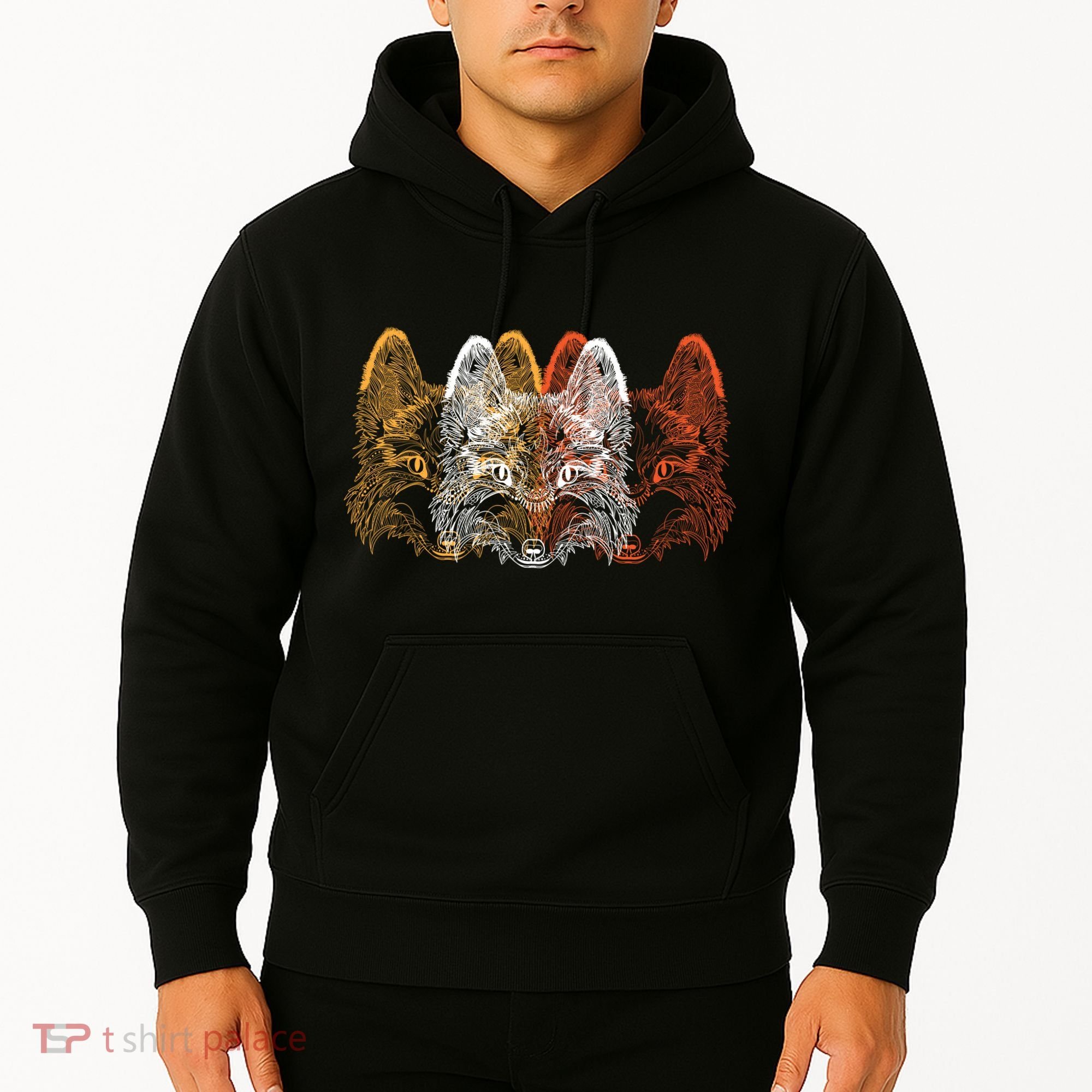 Retro Fox Faces Hoodie