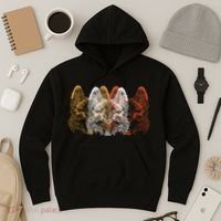 Retro Fox Faces Hoodie thumb 3
