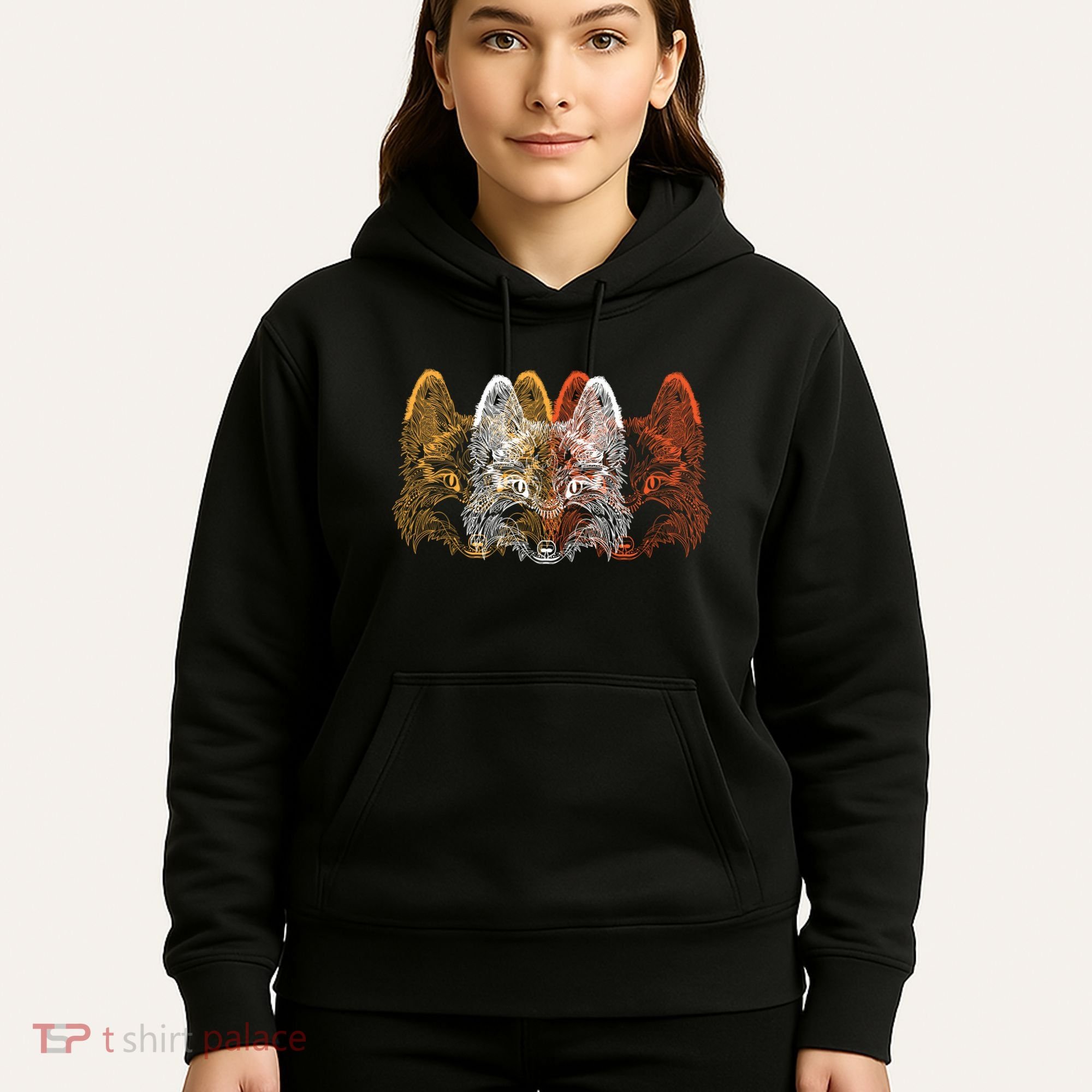 Retro Fox Faces Hoodie