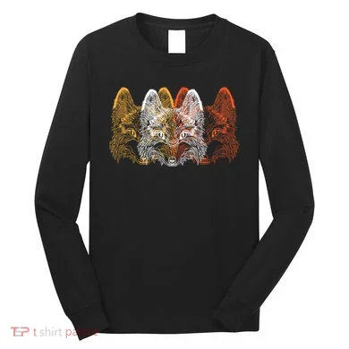 Retro Fox Faces Long Sleeve Shirt
