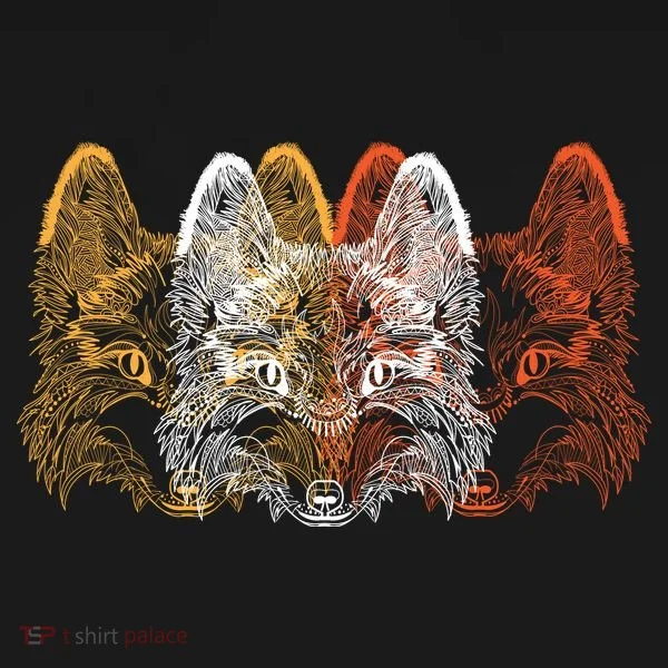 Retro Fox Faces Button