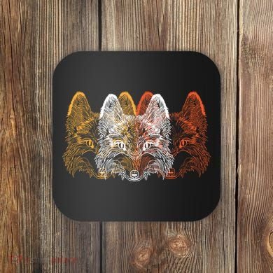 Retro Fox Faces Coaster