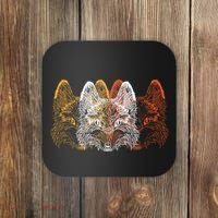 Retro Fox Faces Coaster thumb 0