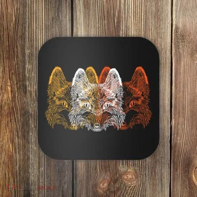 Retro Fox Faces Coaster
