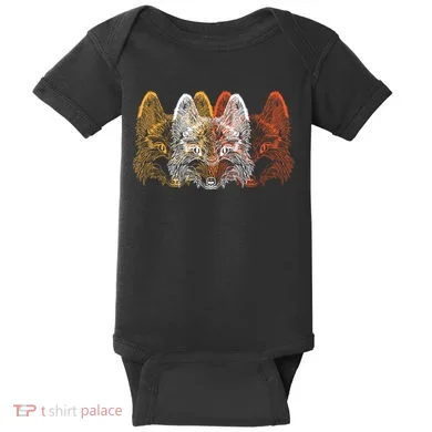 Retro Fox Faces Baby Bodysuit