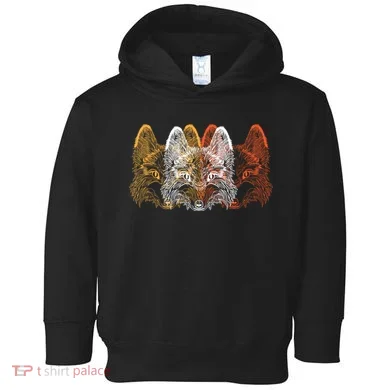 Retro Fox Faces Toddler Hoodie