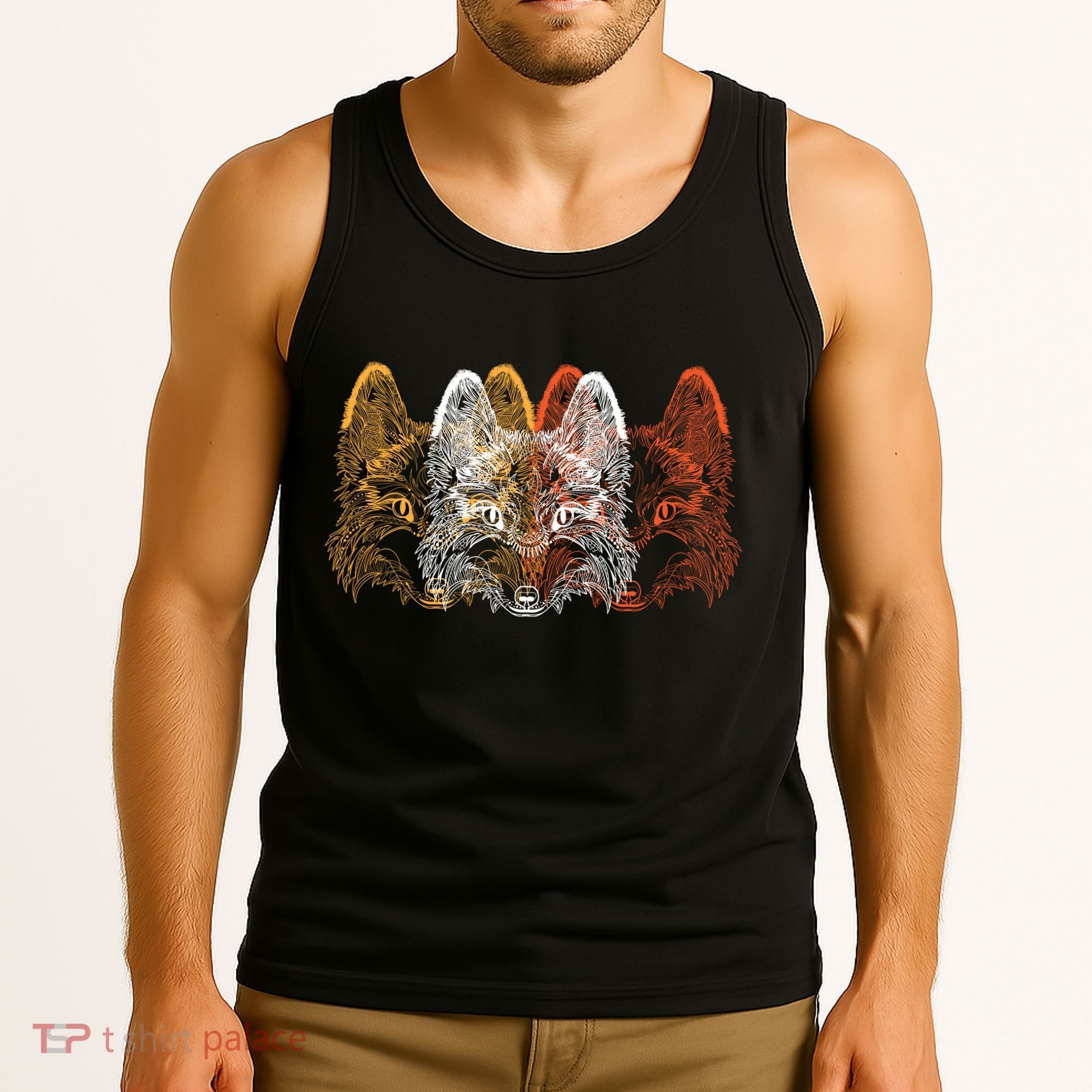 Retro Fox Faces Tank Top