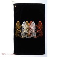 Retro Fox Faces Golf Towel thumb 0