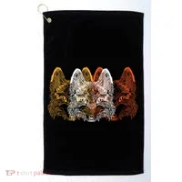Retro Fox Faces Golf Towel thumb 0