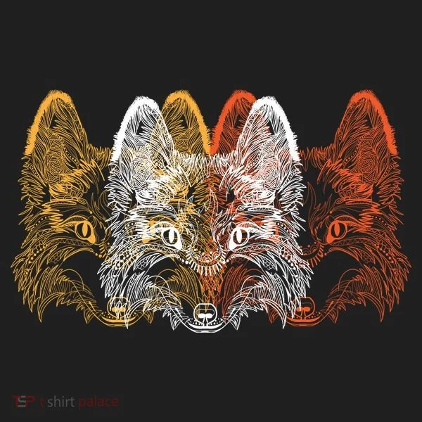 Retro Fox Faces Golf Towel