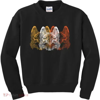 Retro Fox Faces Kids Sweatshirt