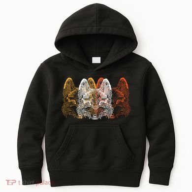 Retro Fox Faces Kids Hoodie