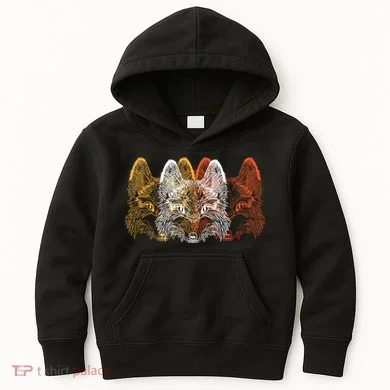 Retro Fox Faces Kids Hoodie