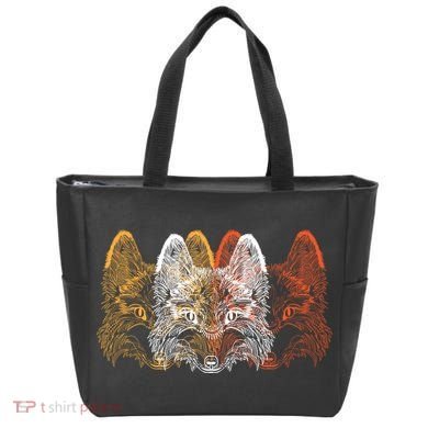 Retro Fox Faces Tote Bag