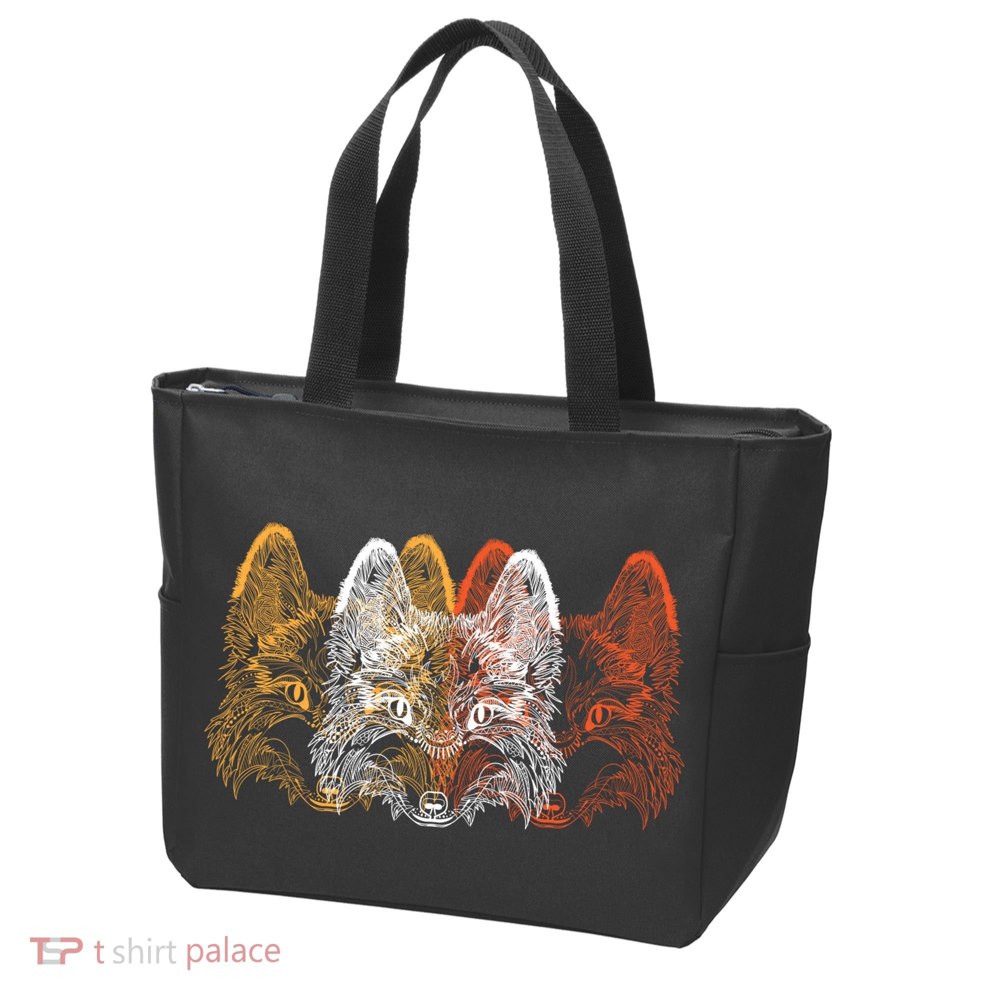 Retro Fox Faces Tote Bag