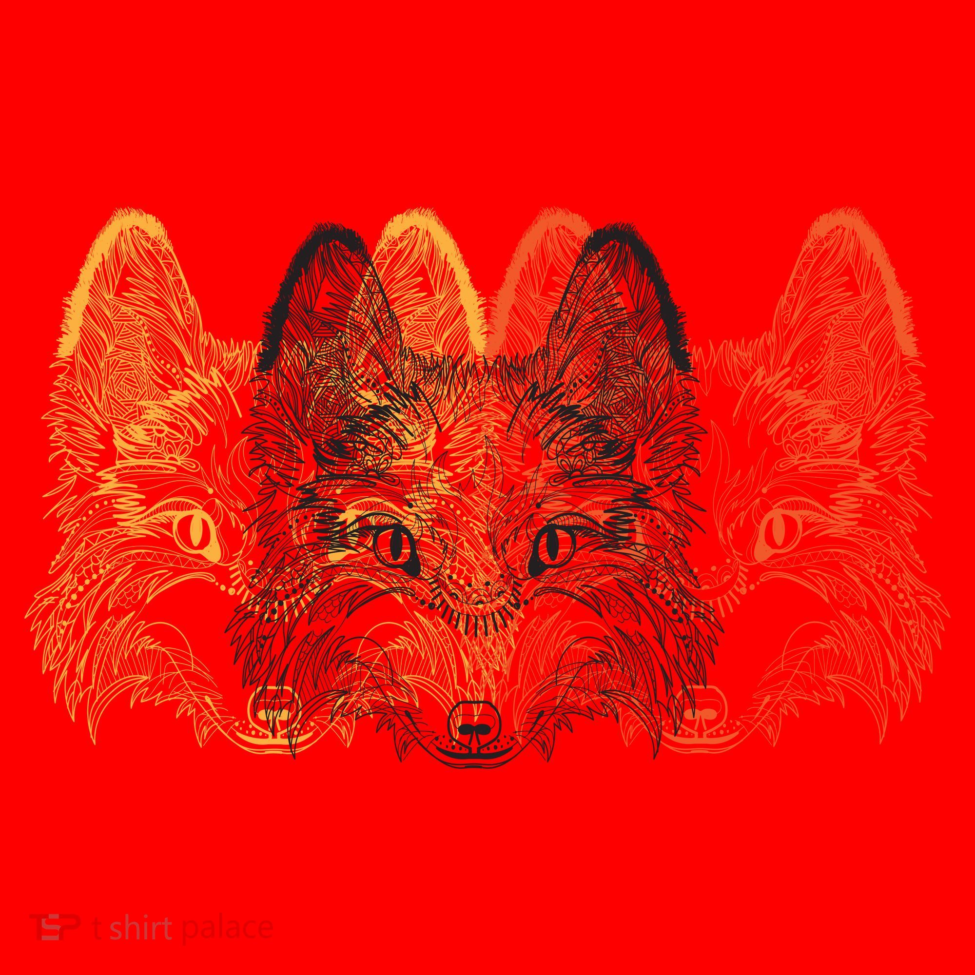 Retro Fox Faces Santa Hat