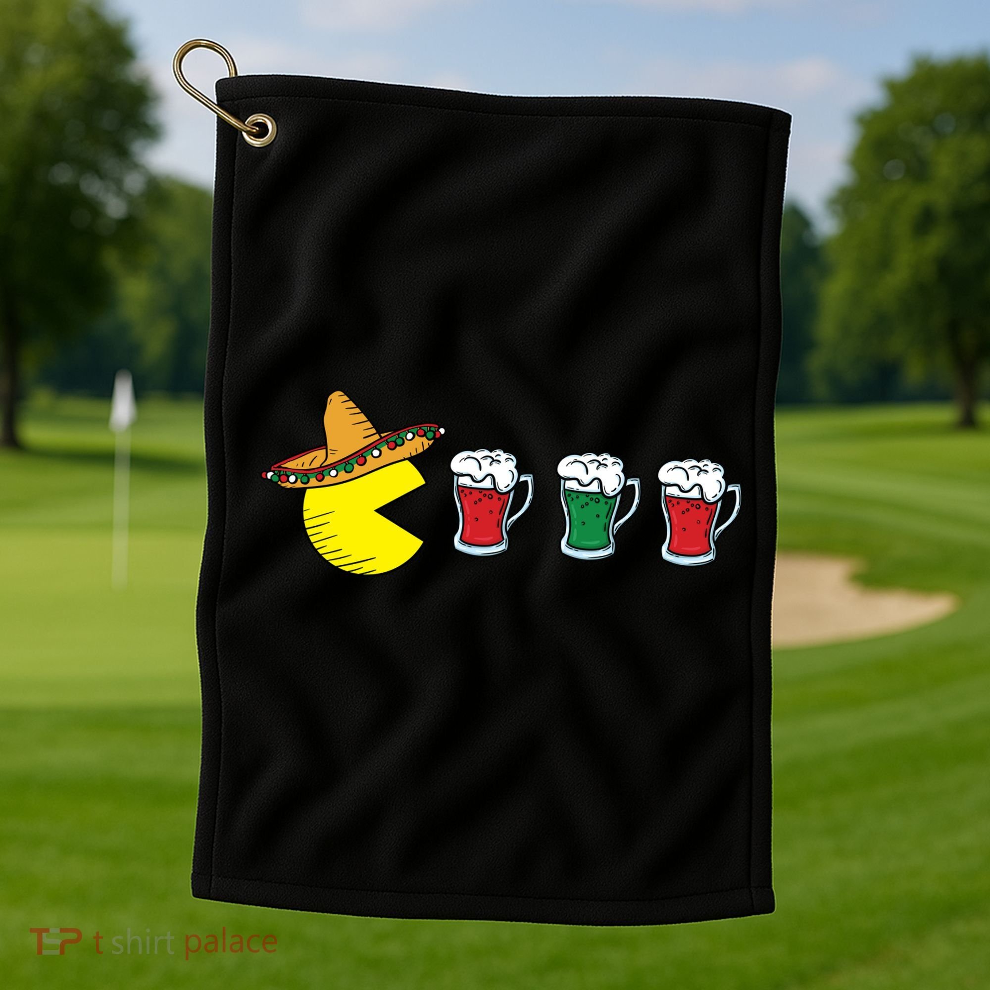 Retro Funny Cinco De Mayo Gamer Mexican Beer Golf Towel