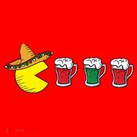 Retro Funny Cinco De Mayo Gamer Mexican Beer Santa Hat thumb 1