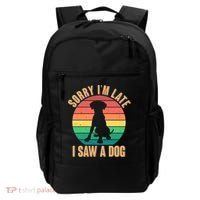 Retro Funny Sorry I'm Late I Saw A Dog Backpack thumb 0