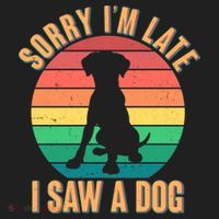 Retro Funny Sorry I'm Late I Saw A Dog Beanie thumb 2