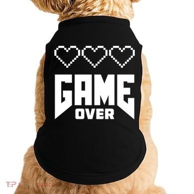 Retro Game Over Out Of Hearts Doggie Tank
