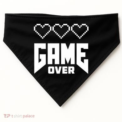 Retro Game Over Out Of Hearts USA-Made Doggie Bandana