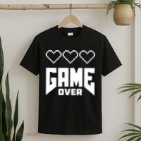 Retro Game Over Out Of Hearts T-Shirt thumb 2