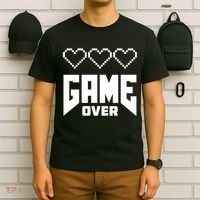 Retro Game Over Out Of Hearts T-Shirt thumb 6