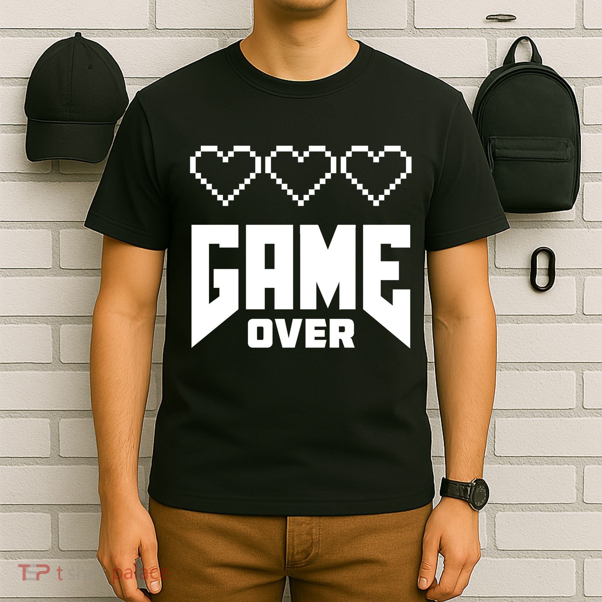 Retro Game Over Out Of Hearts T-Shirt