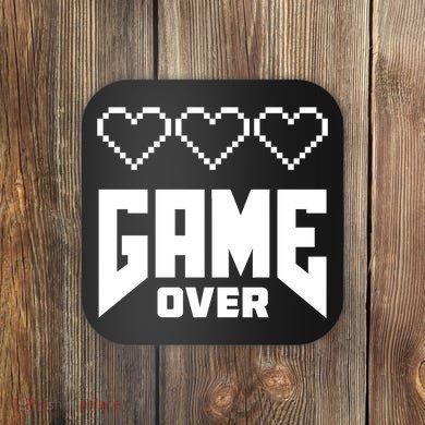 Retro Game Over Out Of Hearts Coaster